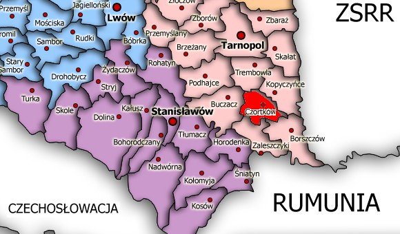 Mapa wg stanu sprzed wojny